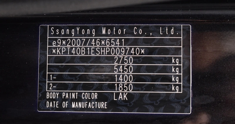 SsangYong REXTON cena 99999 przebieg: 102000, rok produkcji 2018 z Jarocin małe 781
